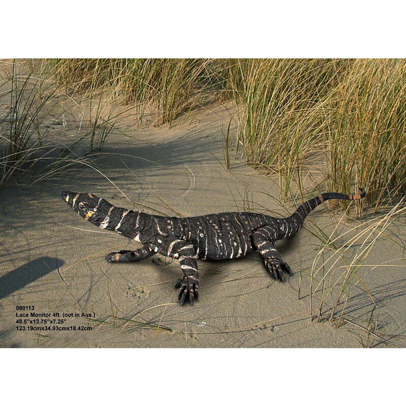 動物 オブジェ 縞 大トカゲ インテリア イベント ディスプレイ Lace Monitor 4ft｜Gracious