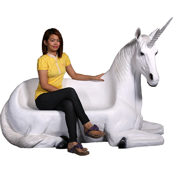 毛の荒物 オブジェ ユニコーンベンチ 室内装飾 でき事 見せびらかす Unicorn Seat