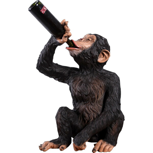 動物 オブジェ 酔っ払いチンパンジーのワインホルダー インテリア イベント ディスプレイ Boozy Chimp Bottle Holder｜Gracious
