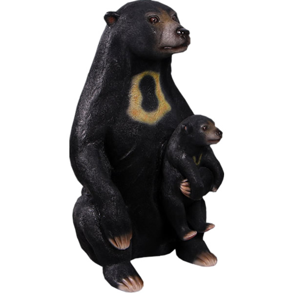毛の荒物 オブジェ マレーグマ 親子 室内装飾 出来事 見せびらかす Sun Bear
