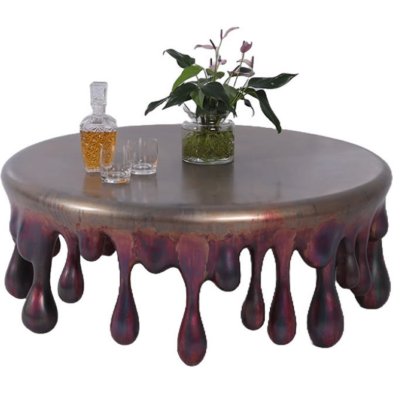 オブジェ したたる雫の丸い・円い時刻表 室内装飾 でき事 見せびらかす Drip Coffee Table Round