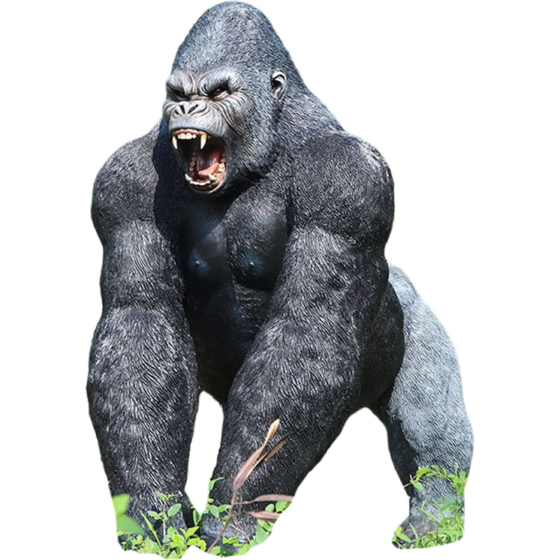 楽天市場】動物 オブジェ シルバーバックゴリラ インテリア