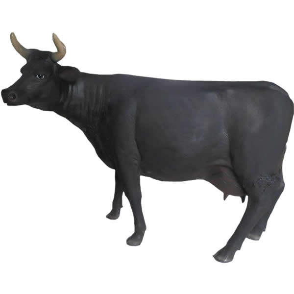 毛の荒物 オブジェ 原寸大の黒毛牛 室内装飾 出来事 見せびらかす Cow Life Size その他-花・ガーデン・DIY