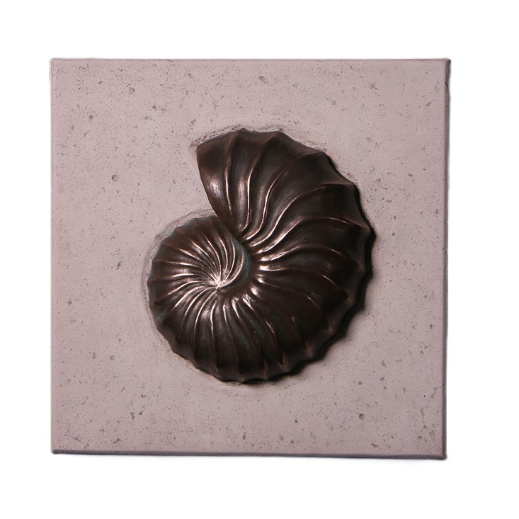 オブジェ アンモナイト 飾りもの ブロンズ仕上 室内装飾 でき事 見せびらかす Nautilus Wall Plaque