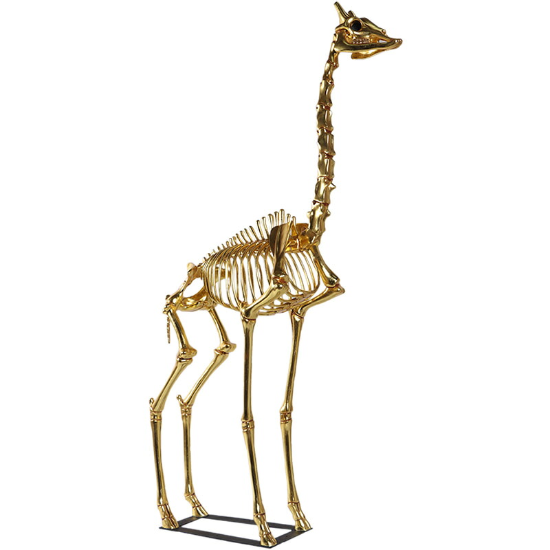 動物 オブジェ キリンの骨格 ゴールド インテリア イベント ディスプレイ Giraffe Skeleton 8ft.
