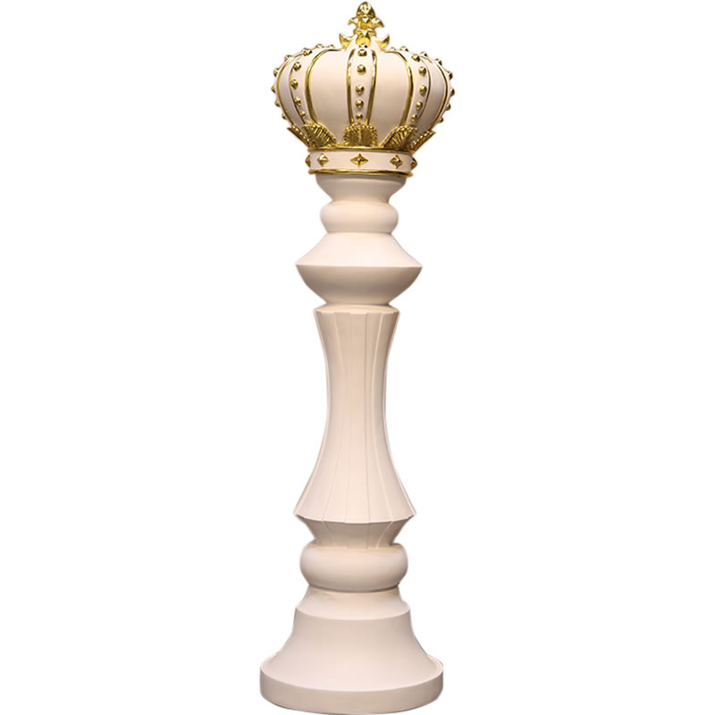 オブジェ 等身大のチェス駒 第一人者 白いこと 室内装飾 でき事 見せびらかす Chess King