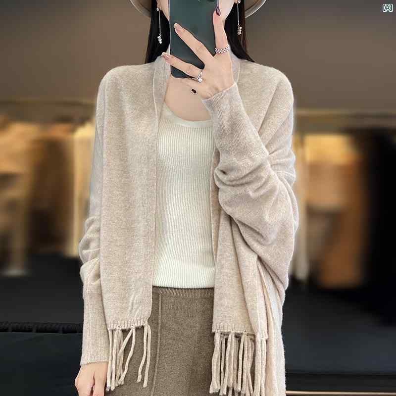 レディース　ファッション　コーデ　春　夏　秋　小物 春秋　冬 高級 ショール レディース タッセル ニット ケープ チャイナ ド