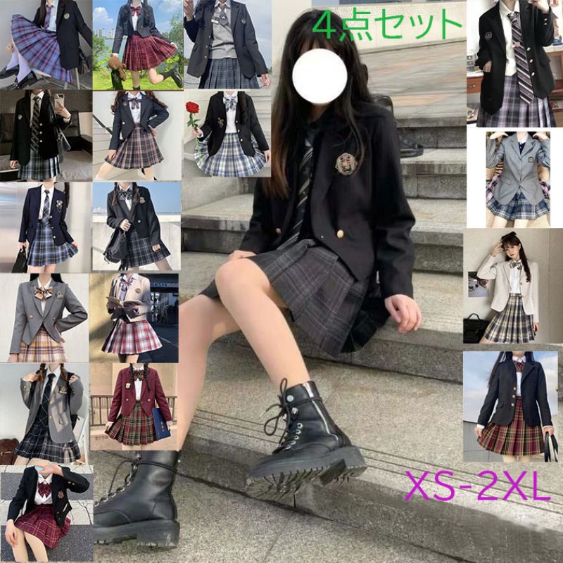 卒業式スーツ 4点セット 女の子 かっこいい 子供服 女子高生 制服 小学生 中学生 高校生 入学式 卒業式 学園祭 女子 学生服 上下