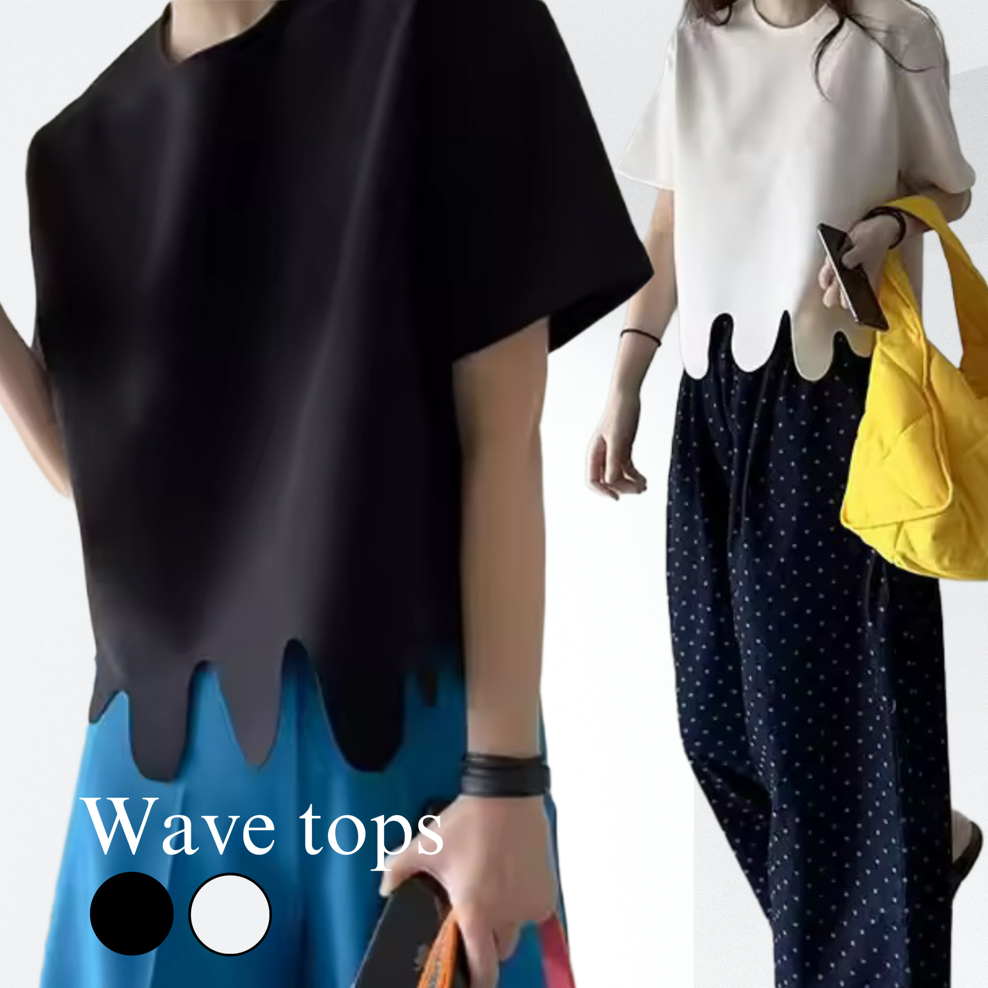 レディース 半袖 なみなみ裾 ウエーブカット カッティングTシャツ カットソー プルオーバー トップス プル 春夏コーデ スーツイ