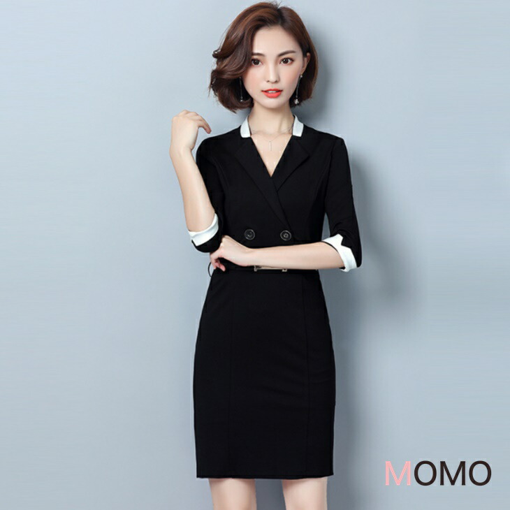 ドッキングワンピース ワンピ＋ブラウス フレアスカート 女子制服 OL制服 シンプルスーツ ナチュラルスーツ OL服 シンプルコーデ