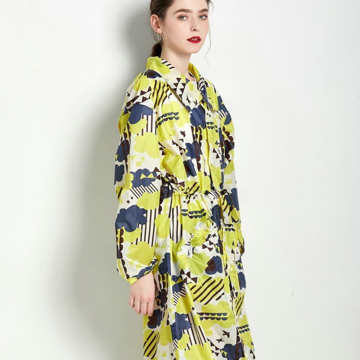 楽天市場】レインコート リュック対応可 レディース ロング ストライプ