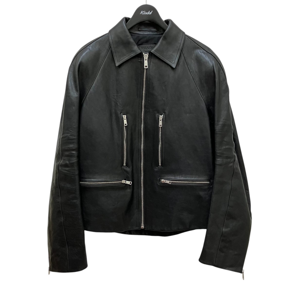 【希少】2000ss PRADA サイドライン　レザージャケット　ネイビー 40 楽天市場】【中古】PRADA オーバーサイズナッパレザーボンバー
