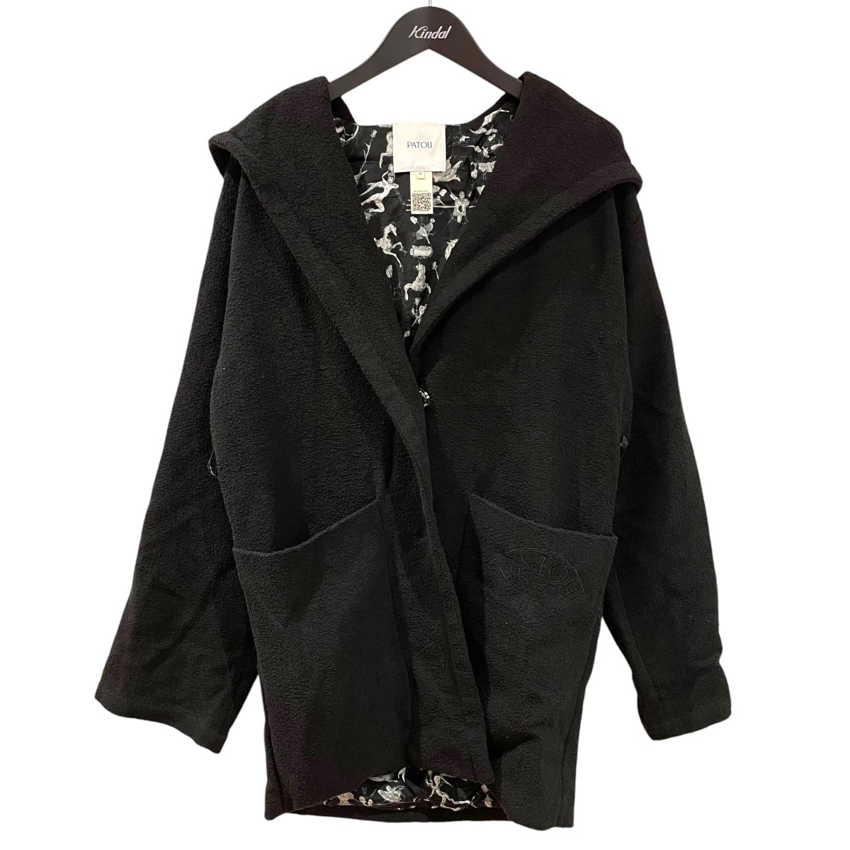 【中古】\u003cBR\u003ePatou\u003cBR\u003eBelted robe coat CO012010999B 黒いこと 大きさ：SIZE 36\u003cBR\u003e【必要経費思いかえす】