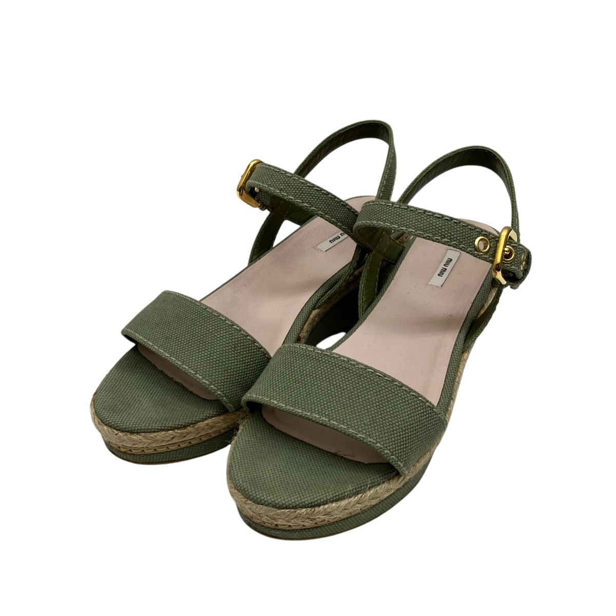 【中古】 MIU MIU　 サンダル グリーン サイズ：36 【180425】（ミュウミュウ）