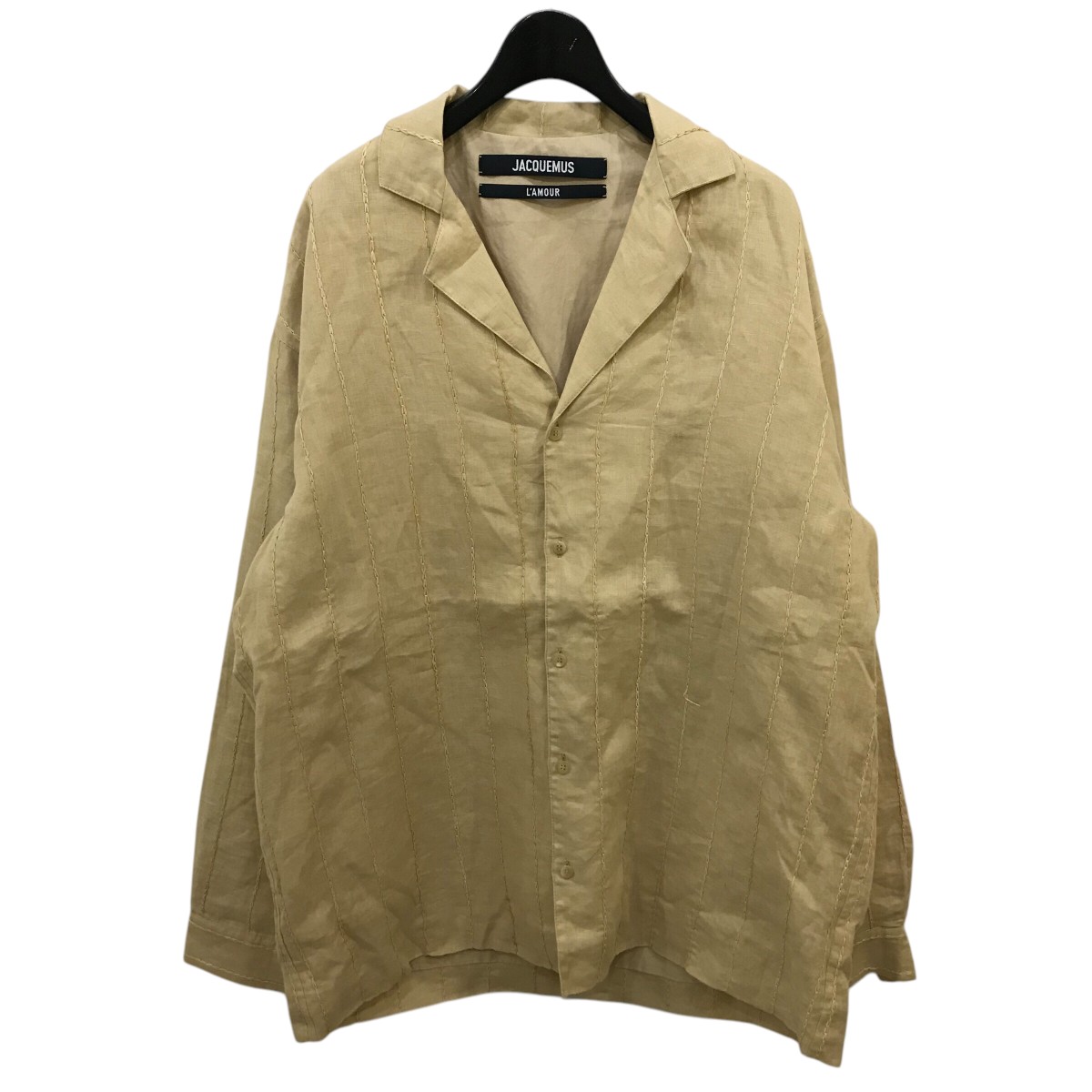 ジャックムス　シャツ JACQUEMUS(ジャックムス) 総柄オープンカラーシャツ イエロー