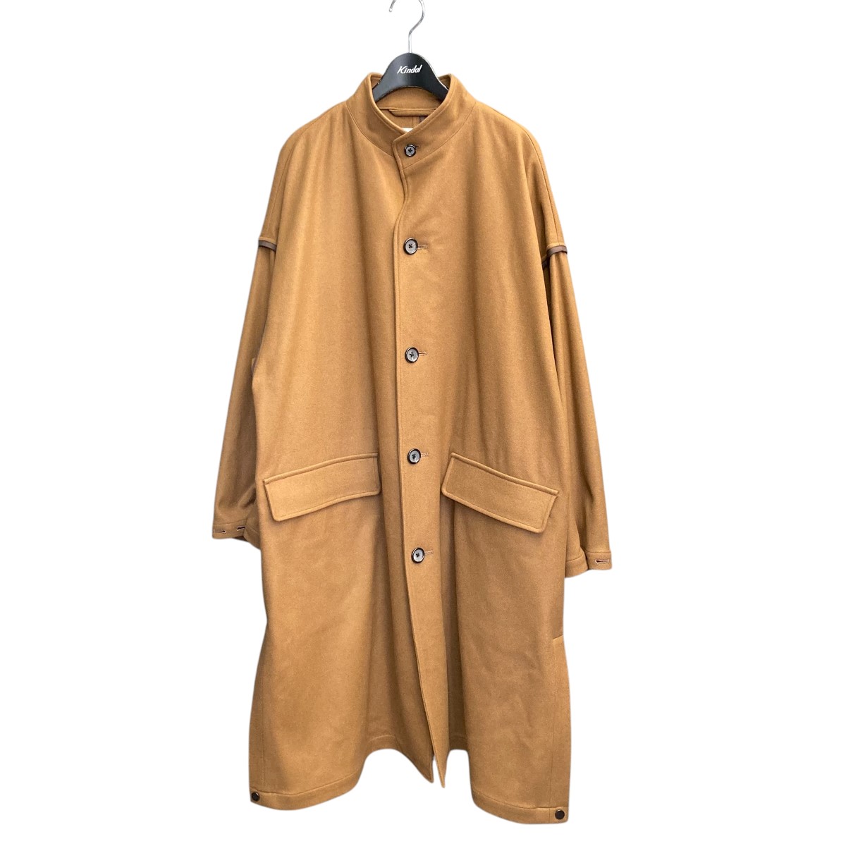 【中古】 TOMORROW LAND 21fw Super170’sウール リバーメルトン ステンカラーコート ステンカラーコート 63-09-15-09101 ブラウン サイズ：S 【価格見直し】
