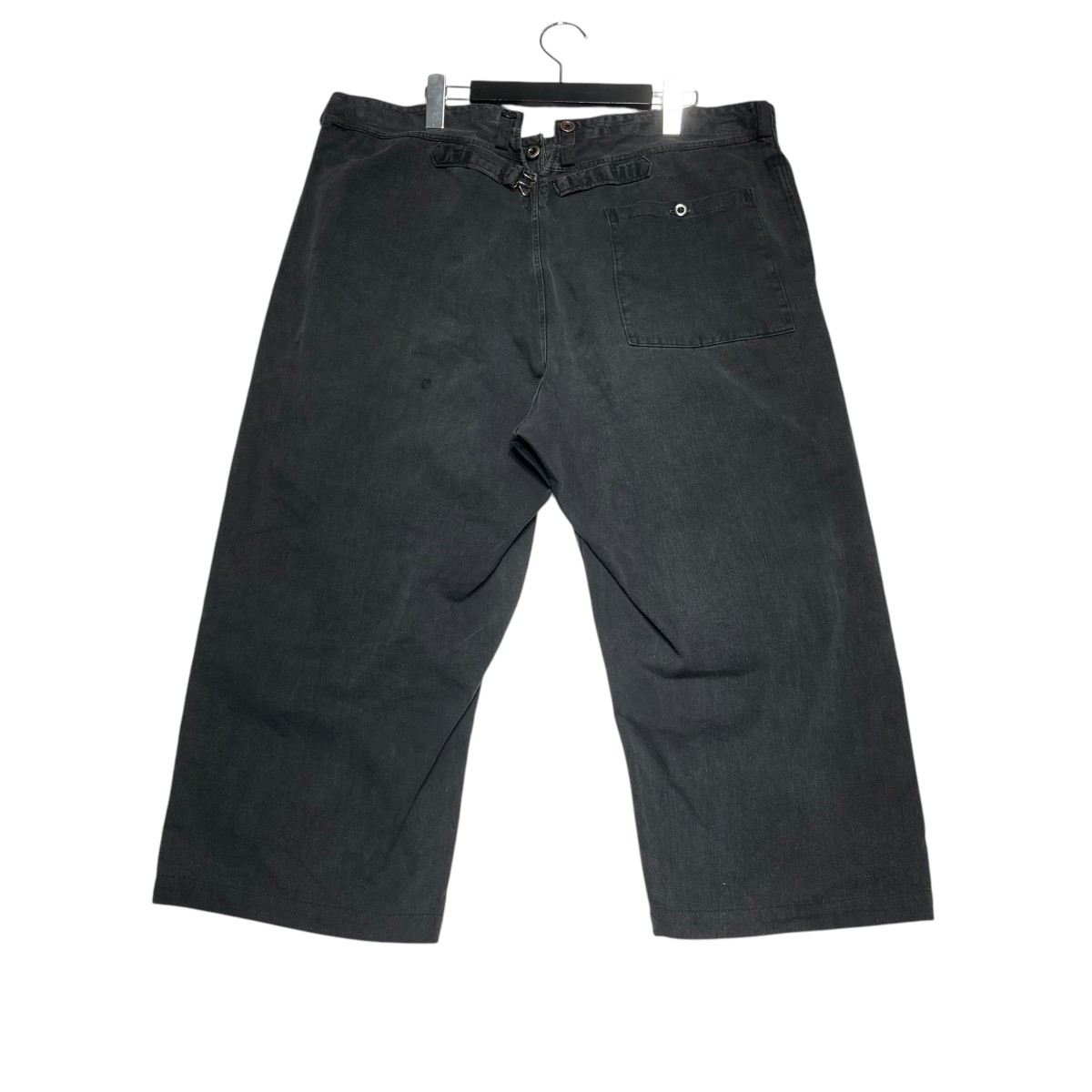 【中古】 ドイツ軍 40s Drillich Work Trousers ドリリッヒ バックルバック ワークパンツ ブラック サイズ：不明 【価格見直し】