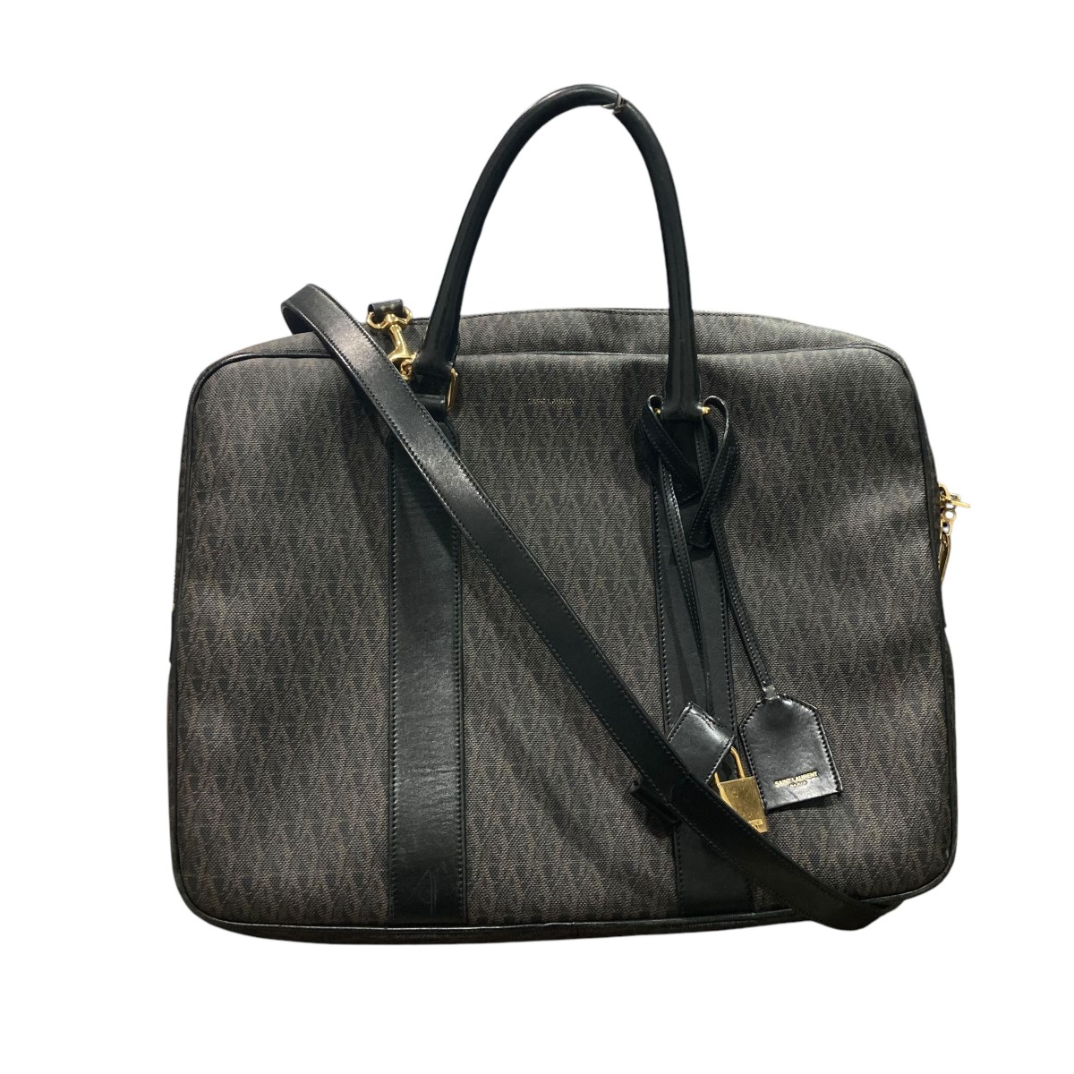 【中古】Saint Laurent Paris 総柄2WAYショルダーバッグ 赤銅色 【151225】（サンローランパリ）