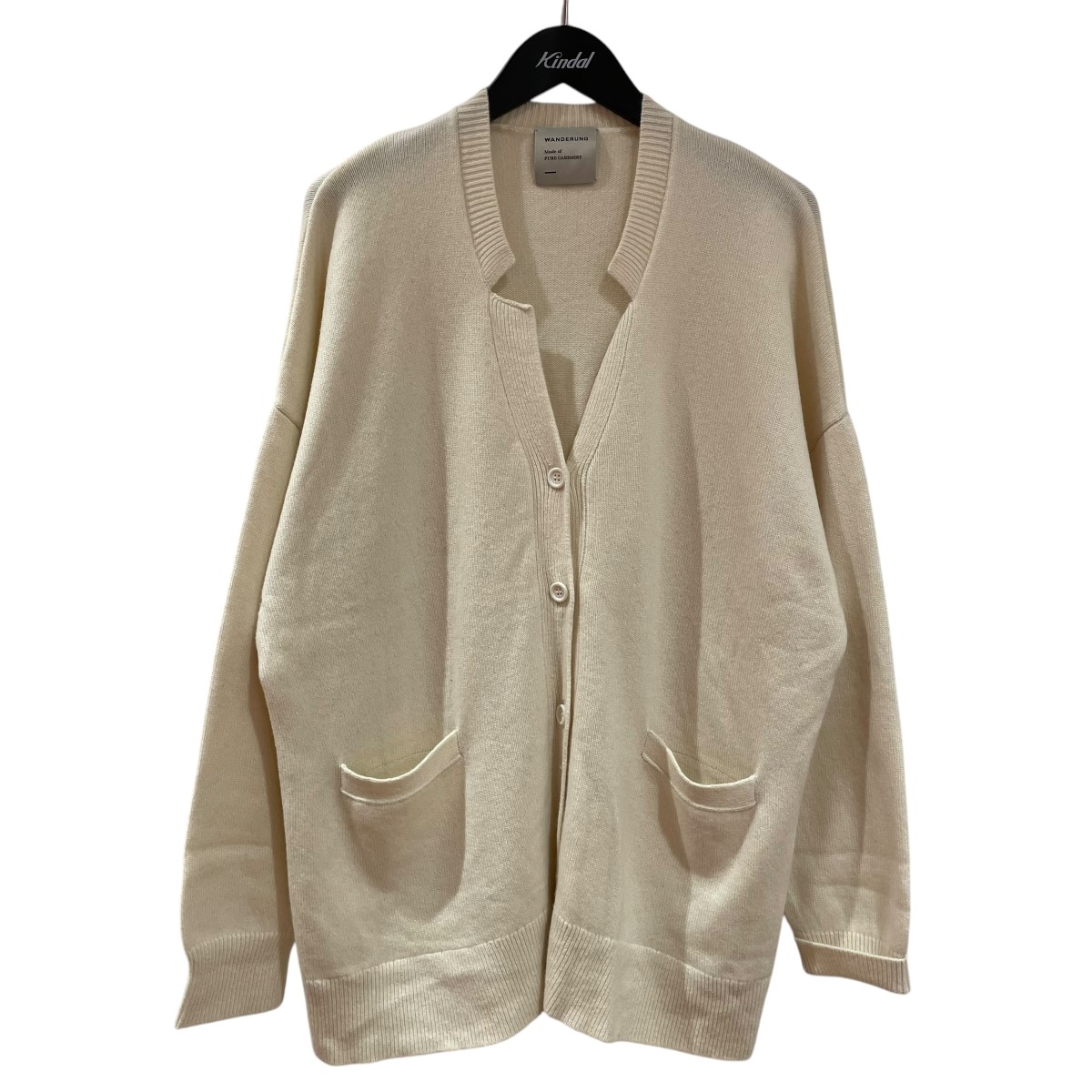【中古】WANDERUNGPure Cashmere100% over sized cardigan カーディガン WRKNI-005 アイボリー サイズ:SIZE Free【価格見直し】|ブランド古着のカインドオル