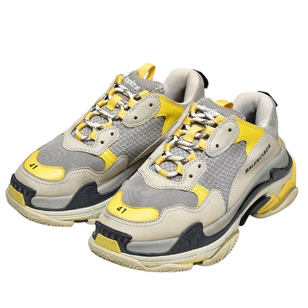 【中古】 BALENCIAGA TRIPLE S ダッドスニーカー　536737 グレー×イエロー サイズ：41 【価格見直し】