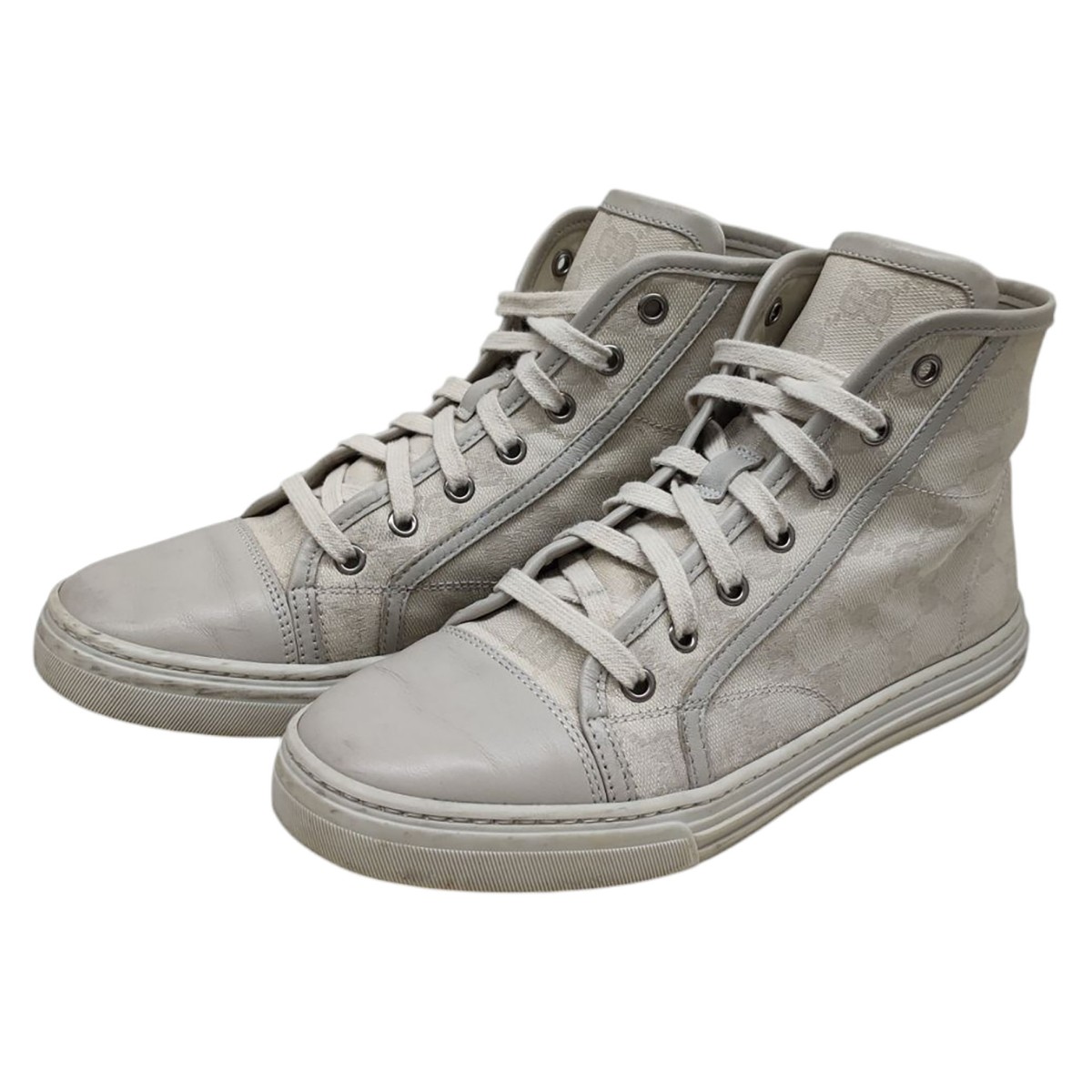 【中古】 GUCCI　 GGキャンバス ハイカットスニーカー 426186 ベージュ サイズ：38 【230425】（グッチ）