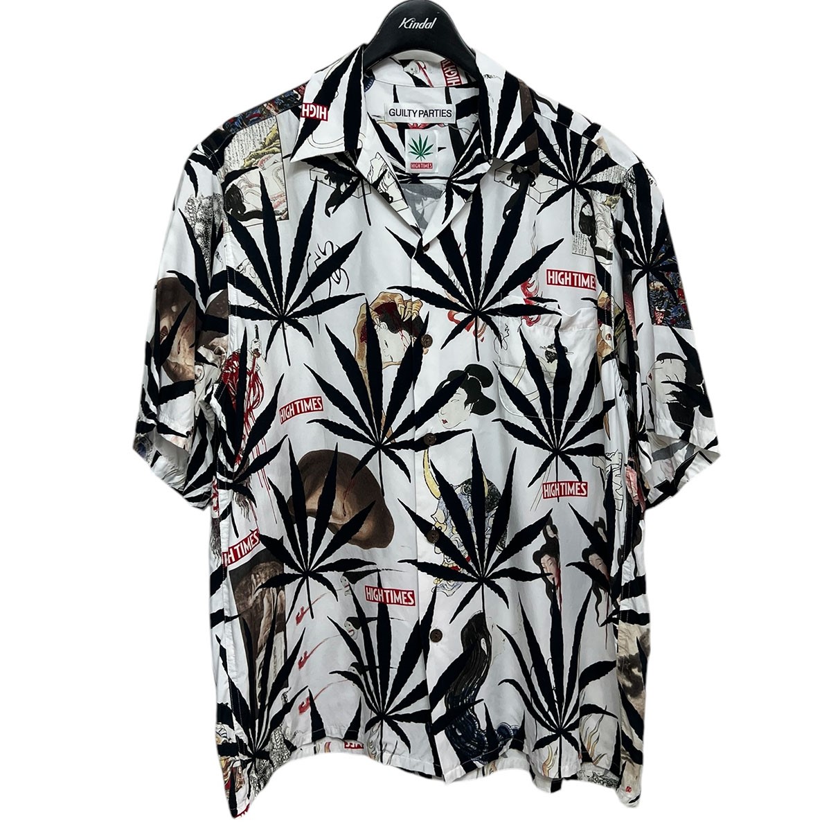 【中古】 WACKO MARIA 24SS HIGHTIMES S／S HAWAIIAN SHIRT(TYPE-2) アロハシャツ ホワイト サイズ：L 【価格見直し】