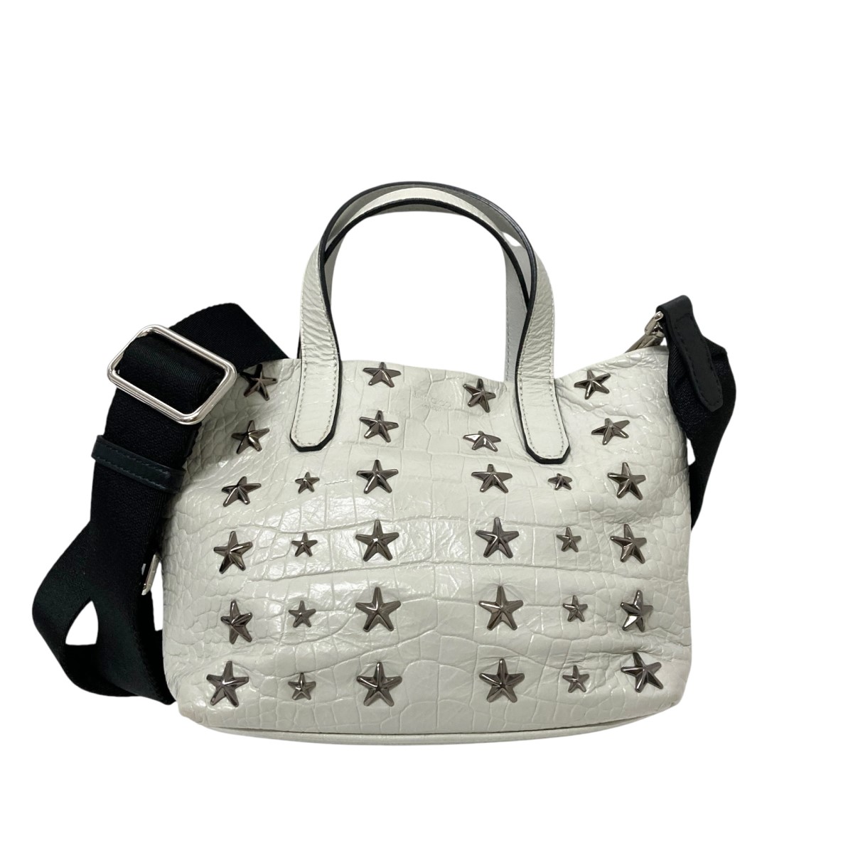 【中古】\u003cBR\u003eJIMMY CHOO\u003cBR\u003eスタースタッズ2WAYショルダーバッグ 象牙色\u003cBR\u003e【必要経費思いかえす】