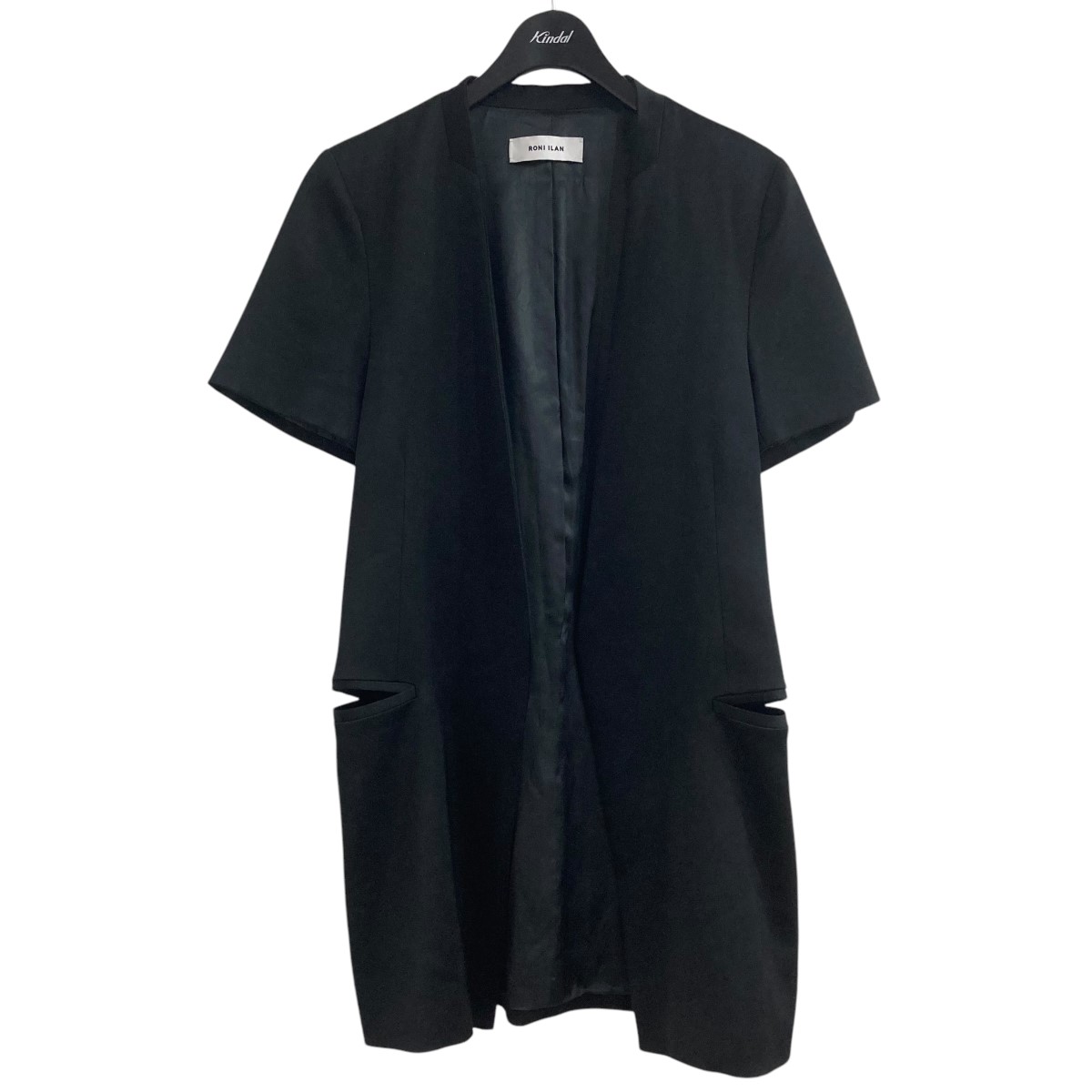 【中古】RONI ILAN　ショートスリーブロングジャケット ブラック サイズ：M 【090726】（）｜ブランド古着のカインドオル