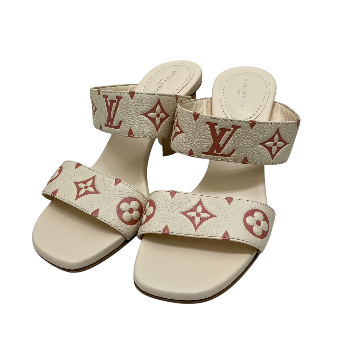 【中古】\u003cBR\u003eLOUIS VUITTON\u003cBR\u003eアンプラントシルエットラインミュールサンダル モノグラム柄 サンダル MA1212 ベージュ 大きさ：36 1/2\u003cBR\u003e【通貨価値思いなおす】