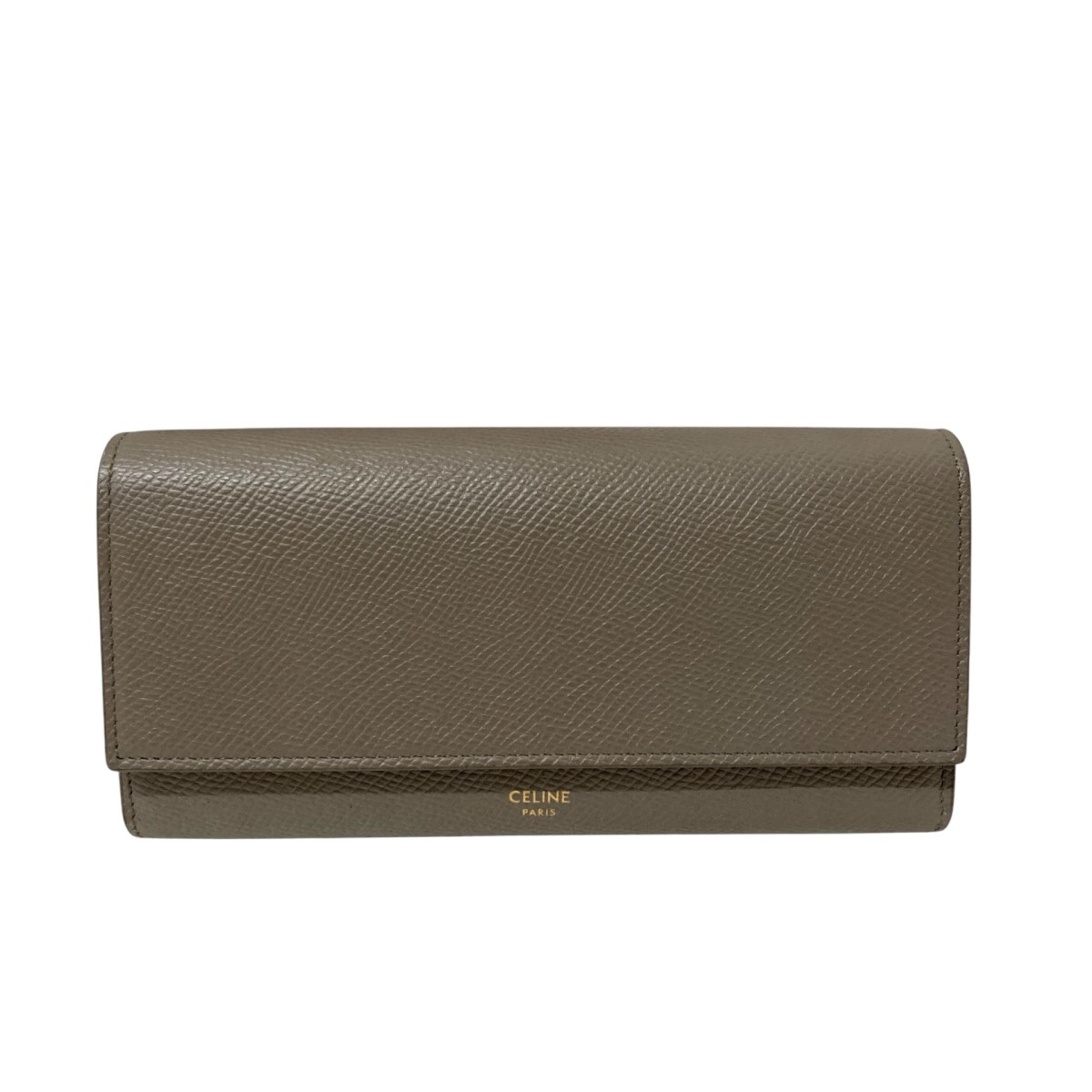 【中古】CELINEラージフラップウォレット 長財布 10B563 ベージュ【価格見直し】|ブランド古着のカインドオル