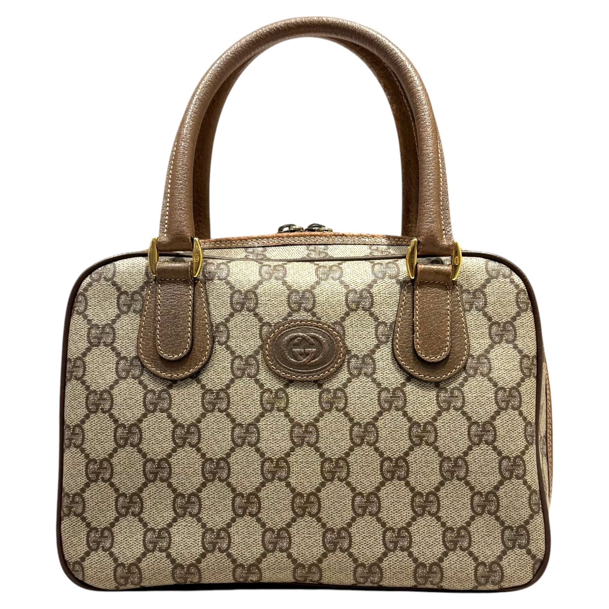 【中古】 GUCCI 816-3「スプリームインターロッキング「 ハンドバッグ 000．58．6090 GG ブラウン 【価格見直し】