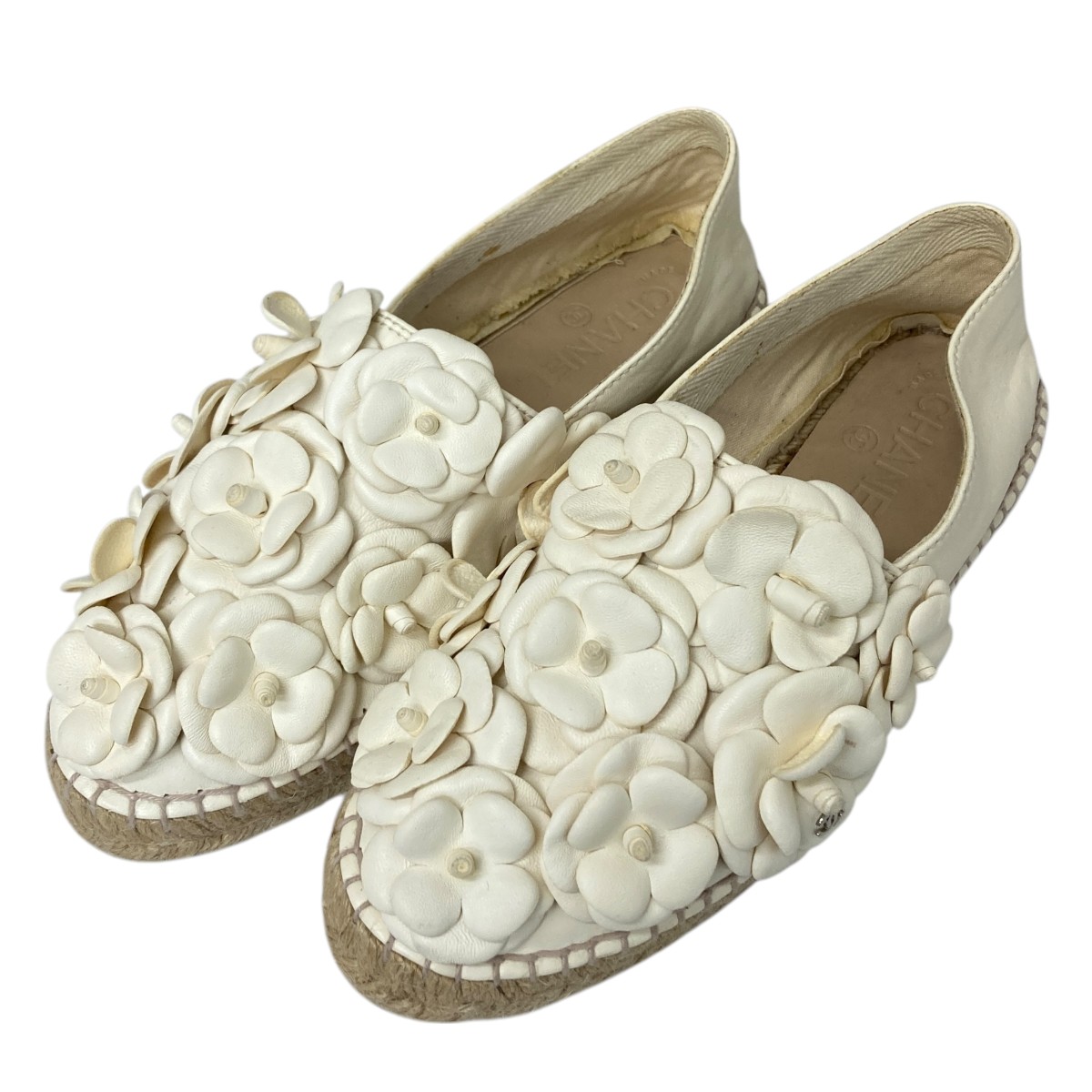 【中古】 CHANEL エスパドリーユ　サンダル ホワイト サイズ：37 【価格見直し】