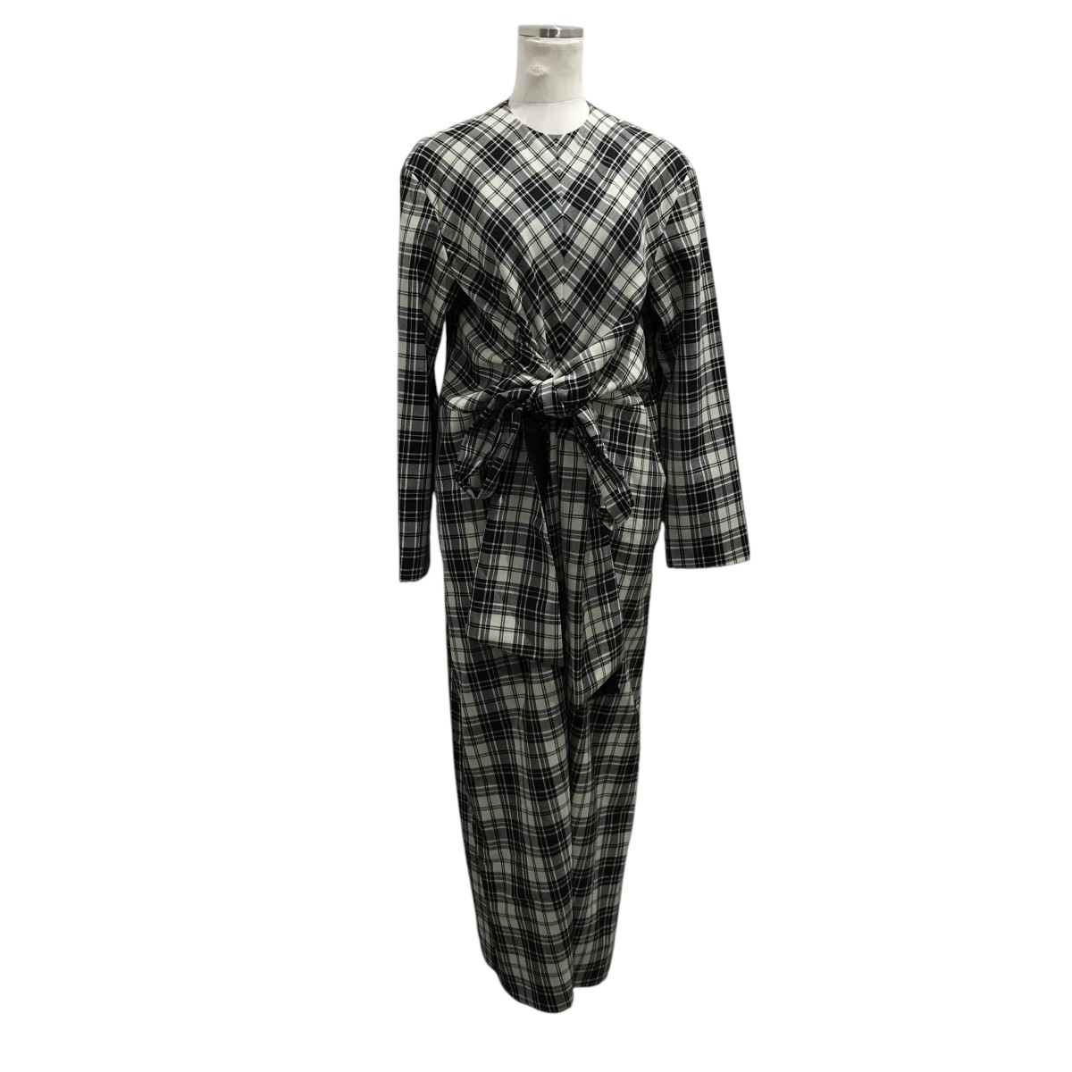 【中古】 BLAMINK SPRING チェックリボンワンピース 7926-230-0370 ホワイトブラック サイズ：36 【価格見直し】