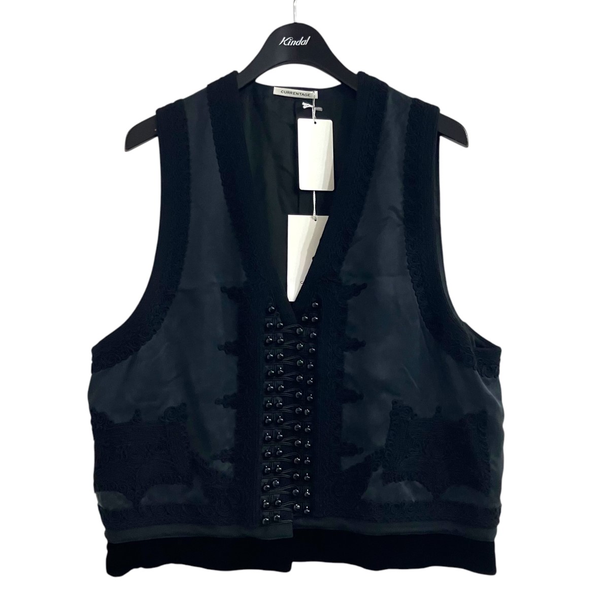 【中古】CURRENTAGE Jacquard Embroidered Gilet ジャガードエンブロイダリージレ 限りない A2544FB 黒いこと 大いさ：曖昧模糊たる 【020426】（カレンテージ） レディースファッション-トップス