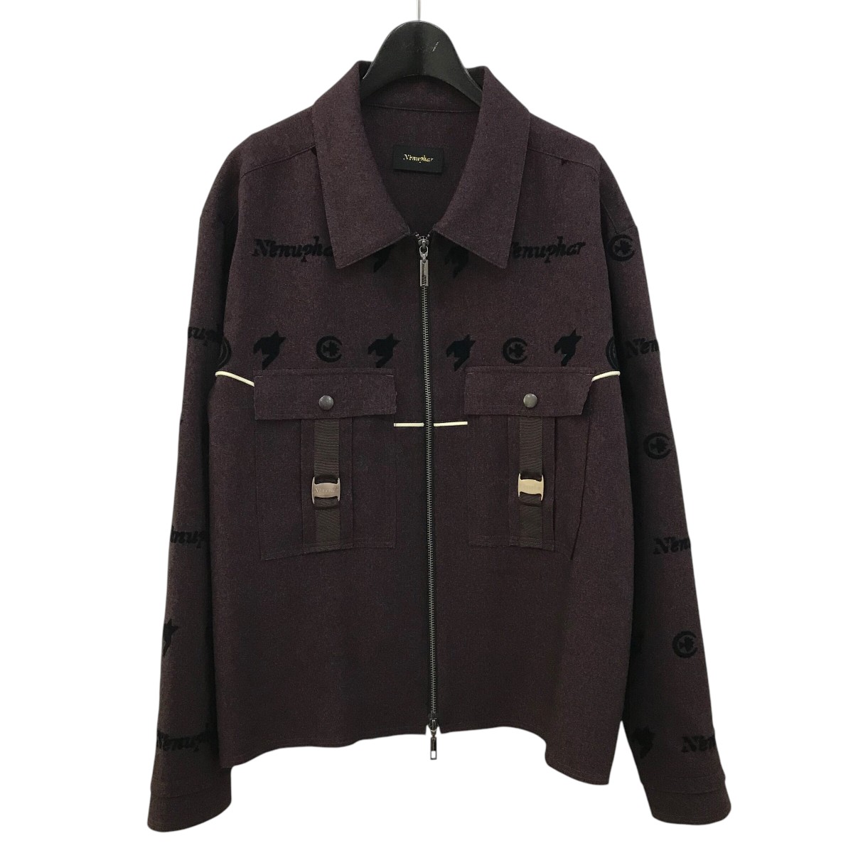 【中古】 N’enuphar 24AW フロッキーシャツブルゾン バーガンディー サイズ：00 【価格見直し】