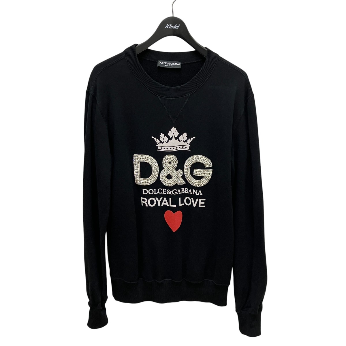 【中古】 DOLCE & GABBANA ラインストーン ロゴ スウェット ブラック サイズ:44 【価格見直し】