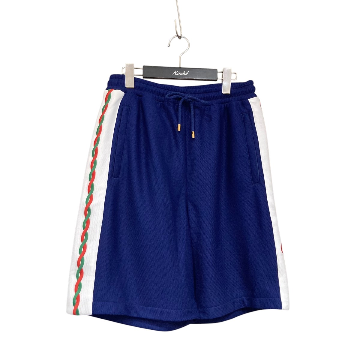 【中古】GUCCIサイドロゴメッシュハーフパンツ 692126 ブルー サイズ:XS【価格見直し】|ブランド古着のカインドオル