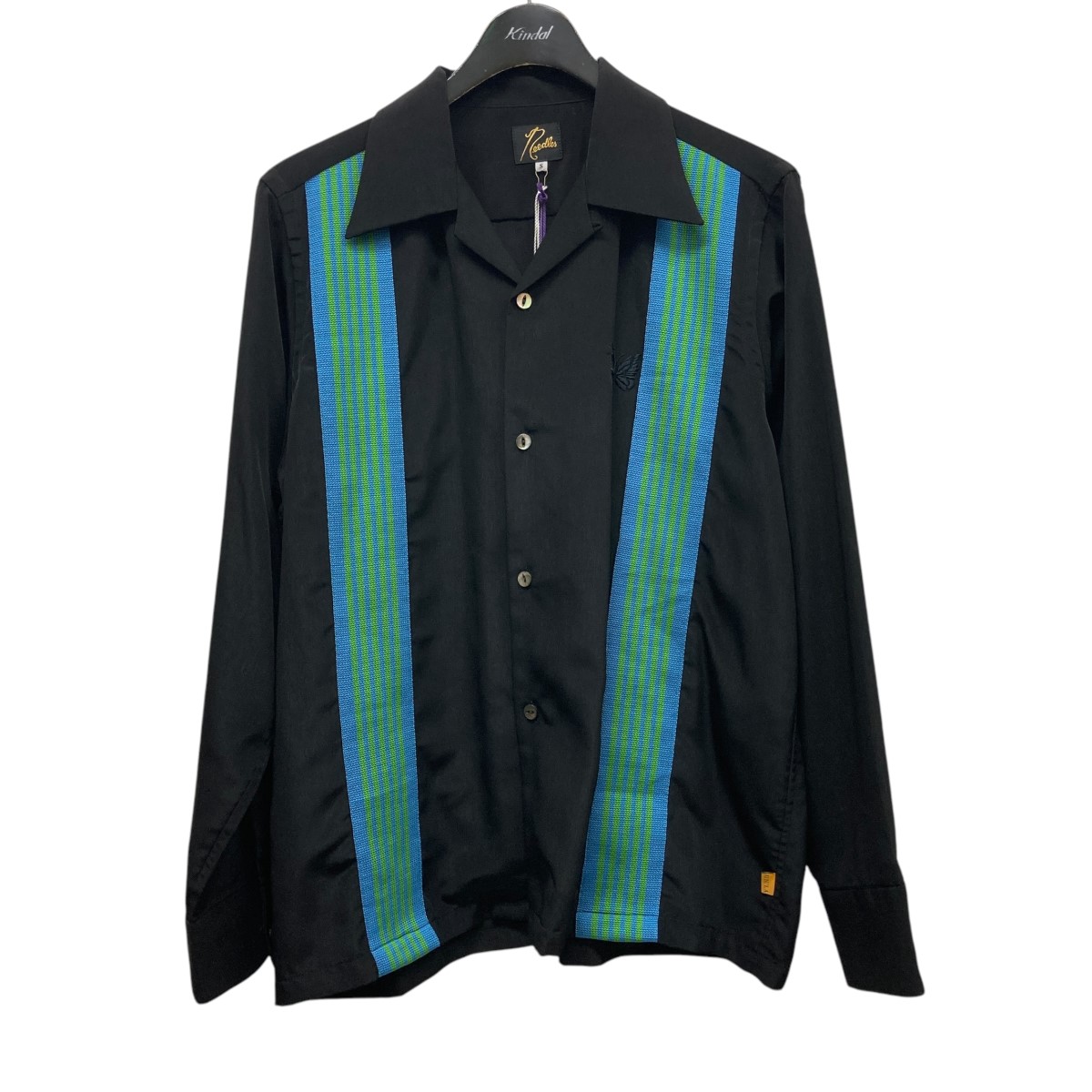 【Needles × Nubian】ブラック 半袖シャツ ストライプ Needles × NUBIAN7th COLLABORATION EXCLUSIVE ITEM