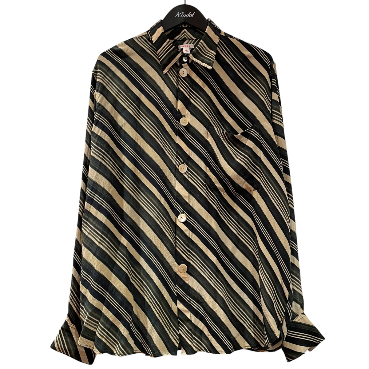 新品　21AW MASU Fur print silk shirt サイズ46 新品 21AW MASU Fur print silk shirt サイズ46