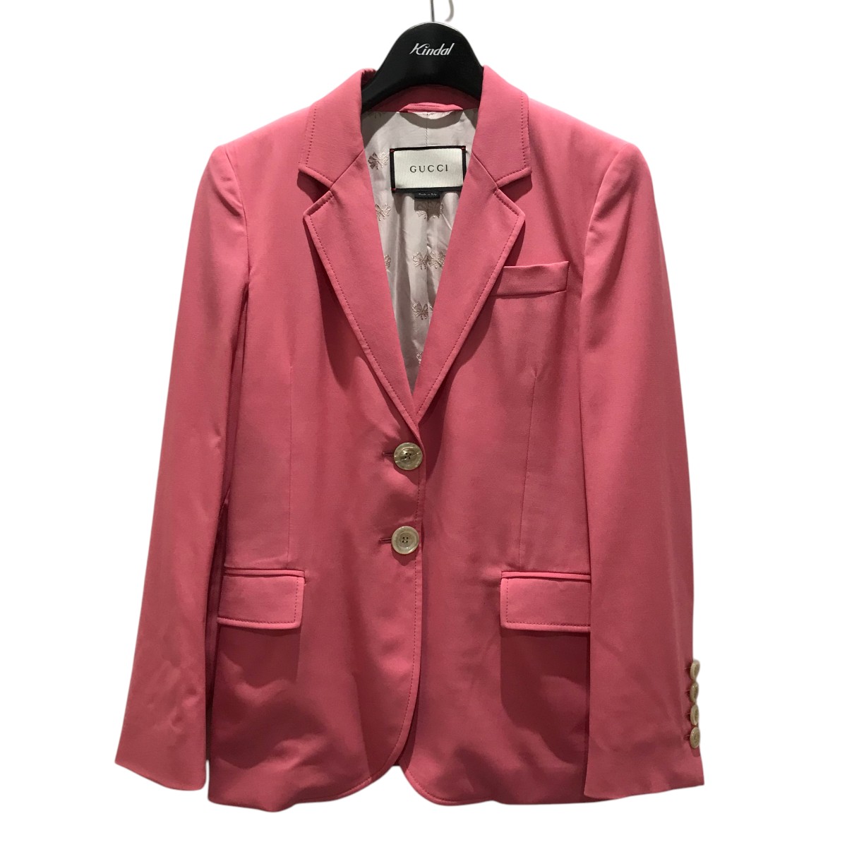 【中古】 GUCCI　 ノッチドラペル2Bジャケット 405485 ピンク サイズ：36 【040226】（グッチ）