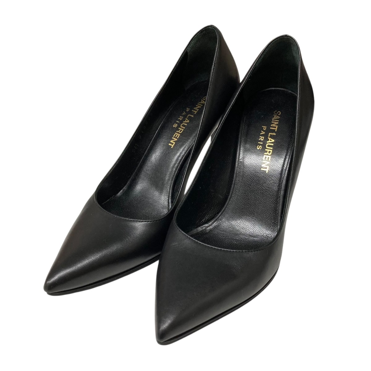 【中古】 Saint Laurent Paris ポインテッドトゥ ヒールパンプス ブラック サイズ：34 1/2 【価格見直し】