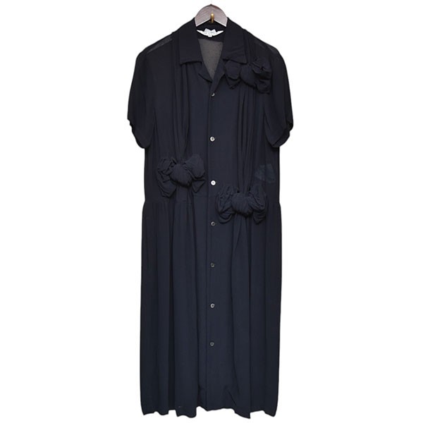 【中古】 COMME des GARCONS COMME des GARCONS 2012SS　製品染めシアーリボンワンピース　RH-O001 ネイビー サイズ：XS 【価格見直し】