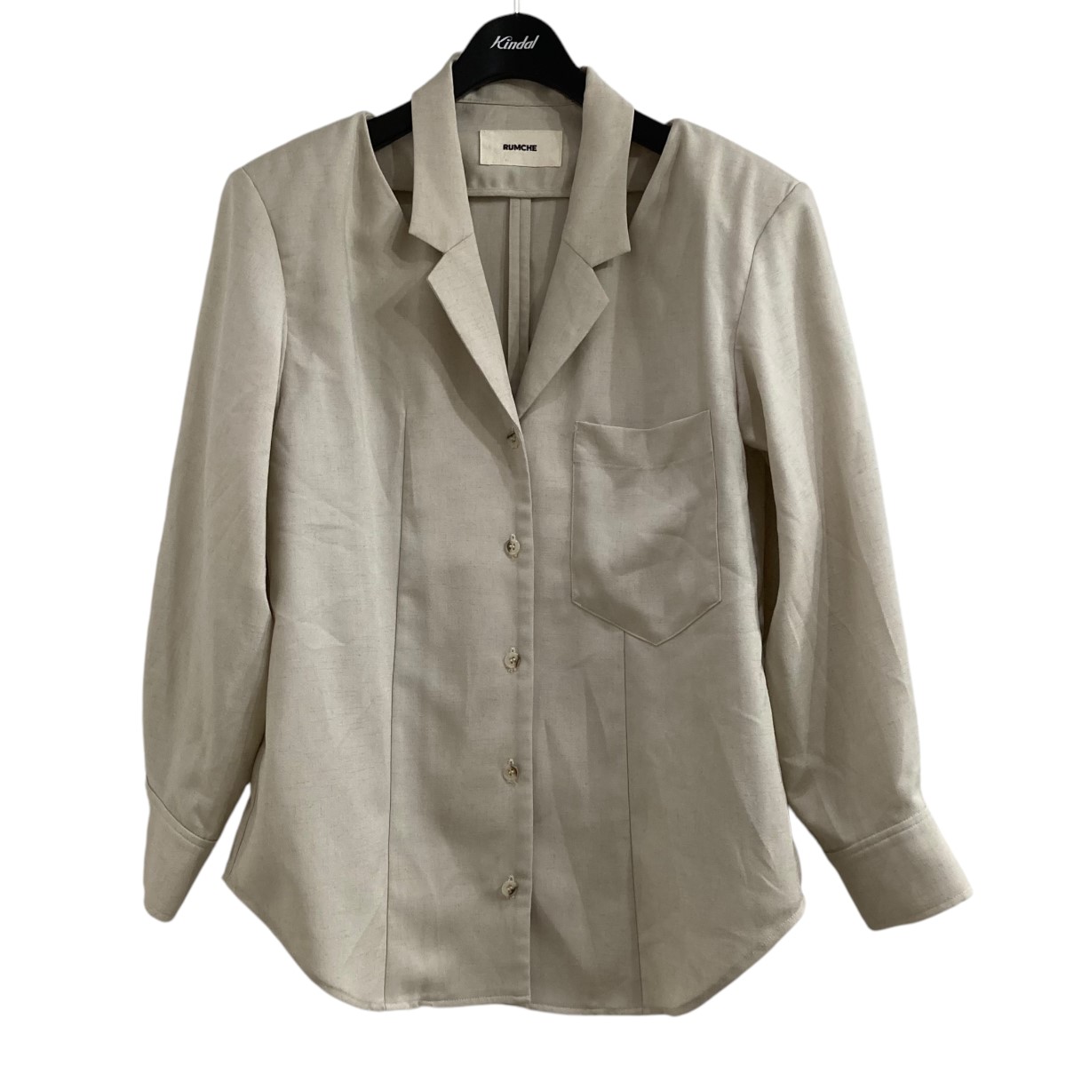 【中古】 RUMCHE　 Cutting Shirt Jacket カッティングシャツジャケット ベージュ サイズ：F 【020426】（ラム・シェ）