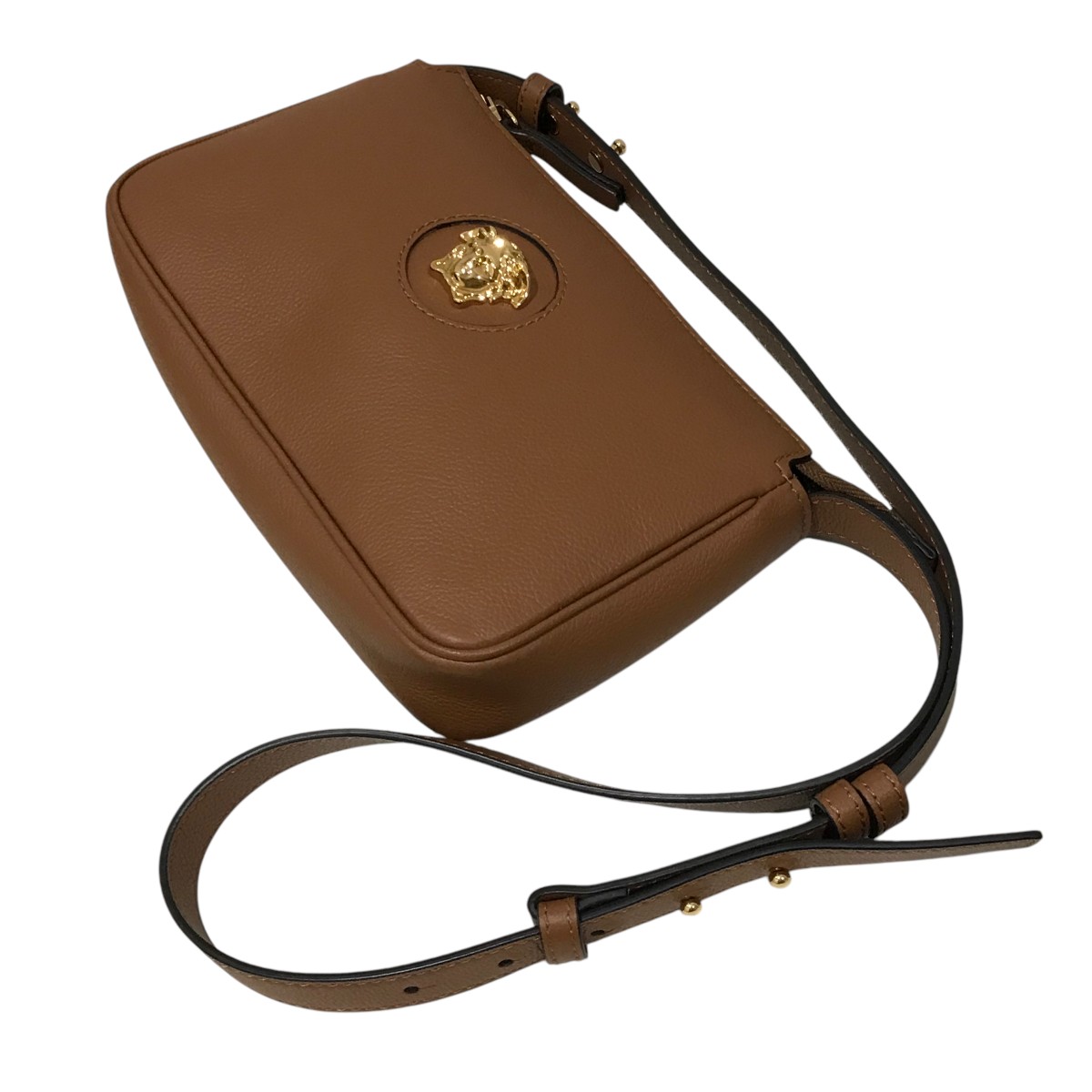 【中古】 VERSACE メデューサショルダーバッグ ブラウン 【価格見直し】