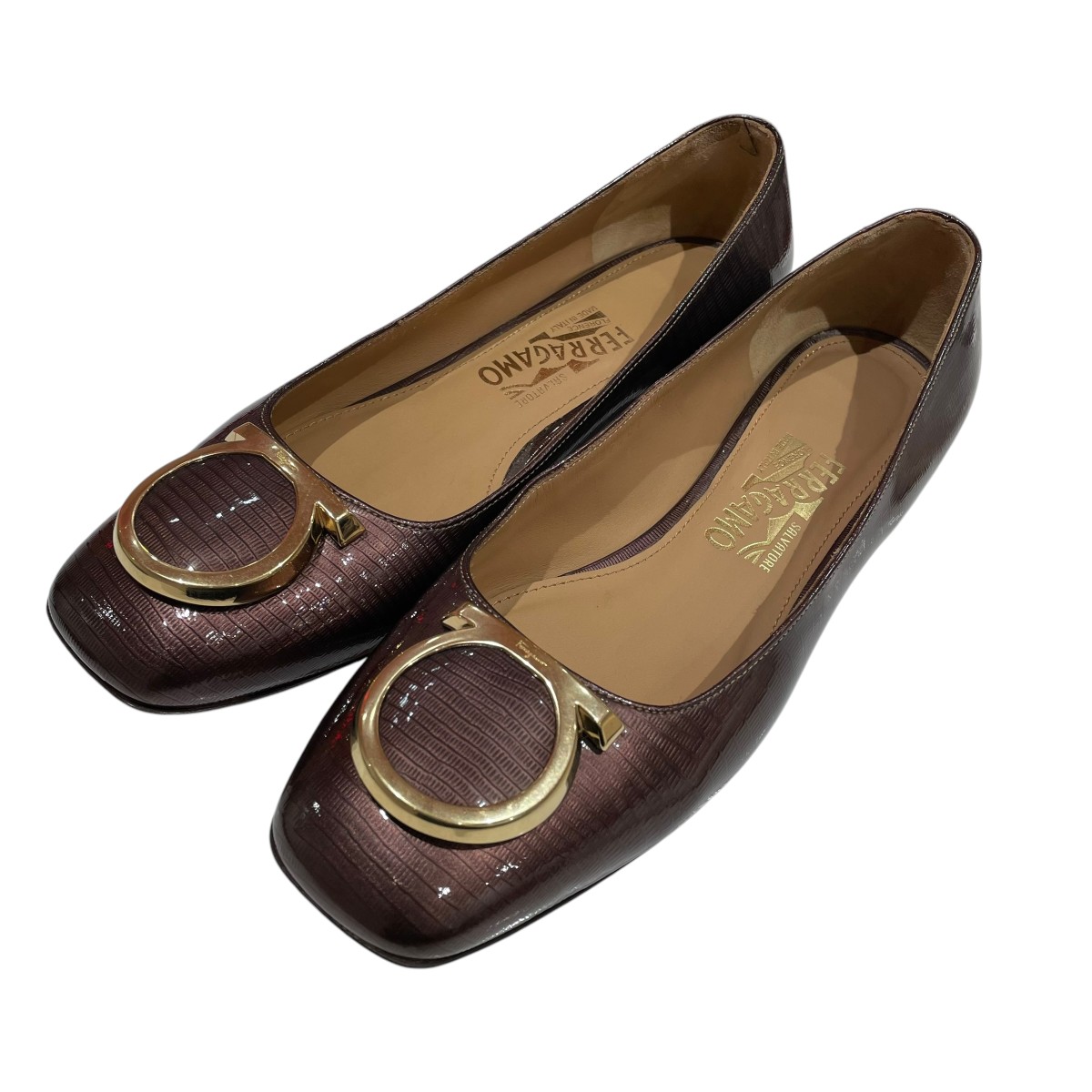 楽天市場】【中古】Salvatore Ferragamoオープントゥパンプス ベージュ