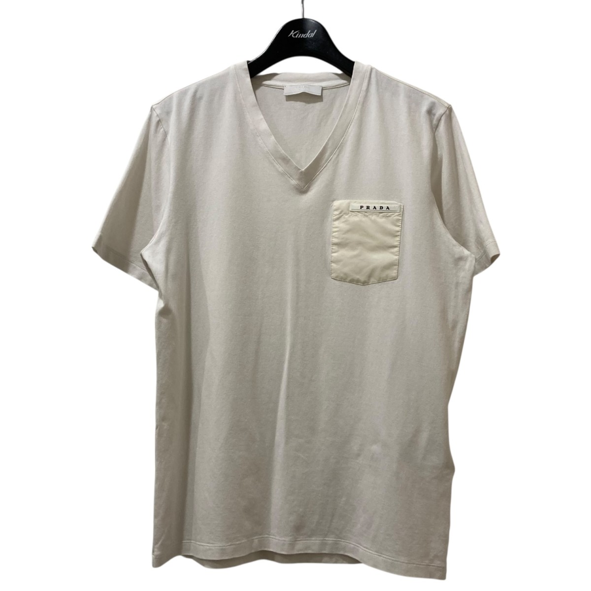 PRADA ボーダーTシャツ Tシャツ ボーダー コットン ホワイト ネイビー 三角ロゴ プラダ