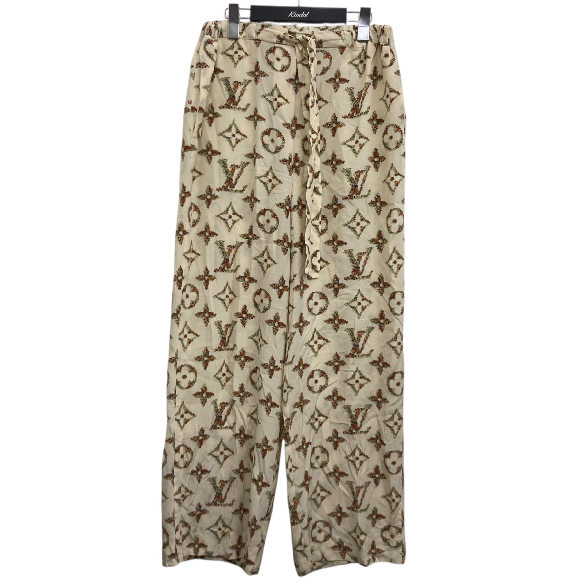 【中古】\u003cBR\u003eLOUIS VUITTON\u003cBR\u003eモノグラムフローラルシルクロングパンツ 象牙色 大きさ：34\u003cBR\u003e【通貨価値思いなおす】