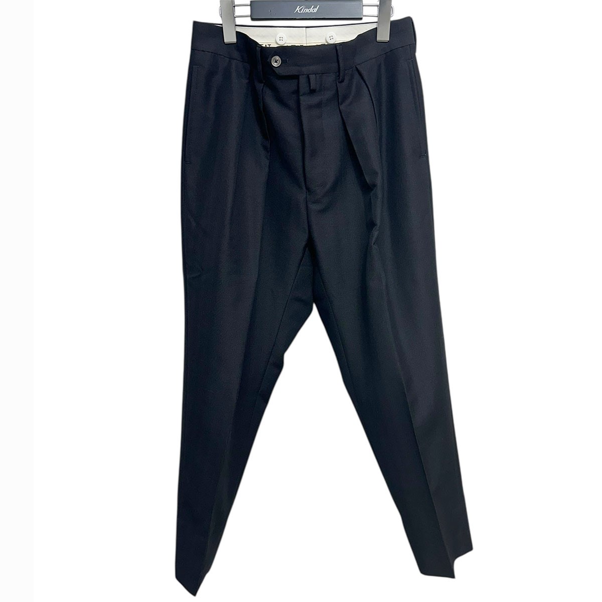 【中古】 NEAT　 NEAT HOUSEセミオーダー品 Taylor ＆ Lodge生地ICE MOHAIR TWILL 2タックトラウザー ウールモヘヤパンツ ブラック サイズ：XS相当 【260525】（ニート）