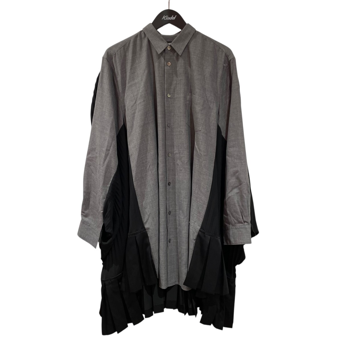 【中古】 JUNYA WATANABE CDG シャツワンピース JJ-B002 グレー×ブラック サイズ：XS 【価格見直し】