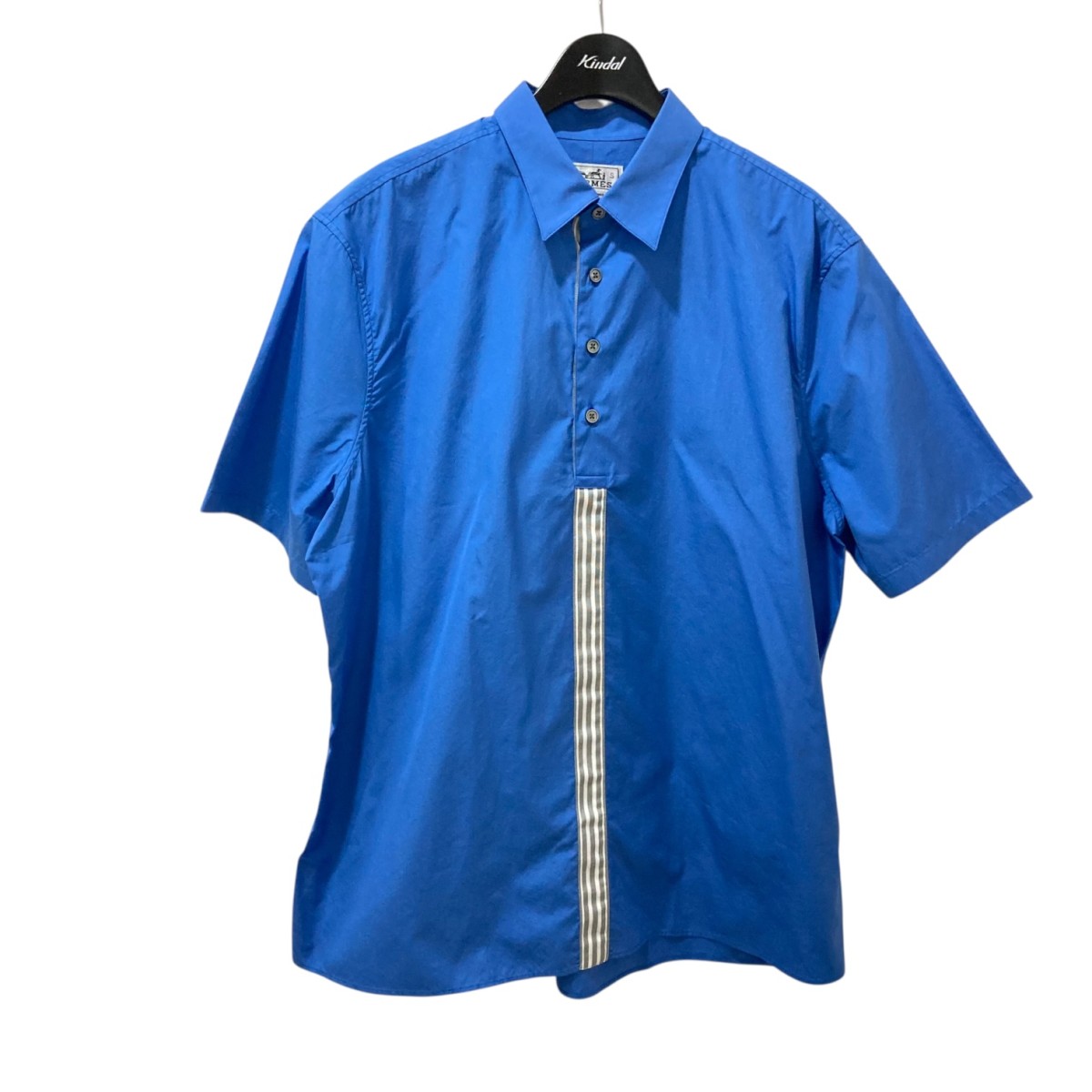 【中古】 HERMES　 半袖シャツ ブルー サイズ：S 【310326】（エルメス）